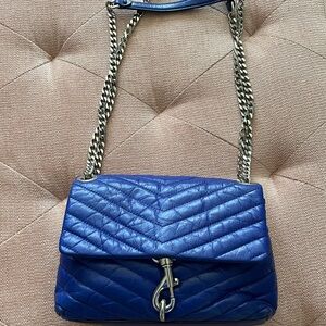 Rebecca Minkoff Shiny Blue Quilted Shoulder Bag